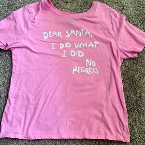 Pink and white tee shirt